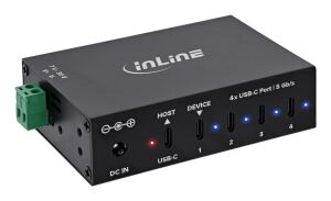 InLine USB 3.2 Gen.1 Industrie-Hub, USB-C, 4-Port, mit Netzteil