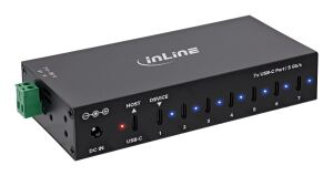 InLine USB 3.2 Gen.1 Industrie-Hub, USB-C, 7-Port, mit Netzteil