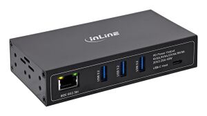 InLine USB 3.2 Industrie-Hub, 4-Port USB PoE, 3x USB-A, 1x USB-C