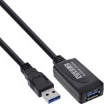 InLine USB 3.2 Gen.1 Aktiv-Verlängerung, Stecker A an Buchse A, schwarz, 5m