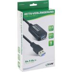 InLine USB 3.2 Gen.1 Aktiv-Verlängerung, Stecker A an Buchse A, schwarz, 5m
