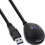 InLine USB 3.2 Gen.1 Verlängerung, A Stecker auf 2x A Buchse, Standfuß, 1m