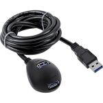 InLine USB 3.2 Gen.1 Verlängerung, A Stecker auf 2x A Buchse, Standfuß, 3m