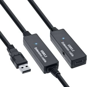 InLine USB 3.2 Gen.1 Aktiv-Verlängerung, USB-A Stecker an USB-C Buchse, 10m