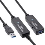 InLine USB 3.2 Gen.1 Aktiv-Verlängerung, Stecker A an Buchse A, schwarz, 15m