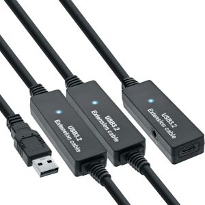 InLine USB 3.2 Gen.1 Aktiv-Verlängerung, USB-A Stecker an USB-C Buchse, 15m