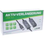 InLine USB 3.2 Gen.1 Aktiv-Verlängerung, USB-A Stecker an USB-C Buchse, 15m