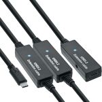 InLine USB 3.2 Gen.1 Aktiv-Verlängerung, USB-C Stecker an USB-C Buchse, 15m