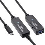 InLine USB 3.2 Gen.1 Aktiv-Verlängerung, USB-C Stecker an USB-A Buchse, 15m