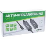 InLine USB 3.2 Gen.1 Aktiv-Verlängerung, USB-C Stecker an USB-A Buchse, 15m