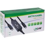 InLine USB 3.2 Gen.1 Aktiv-Kabel, USB-C Stecker an USB-C Stecker, schwarz, 15m