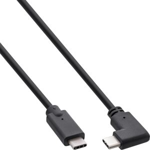 InLine USB-C Kabel gewinkelt, USB 3.2 Gen.2x2, 20Gb/s, 100W, schwarz, 2m