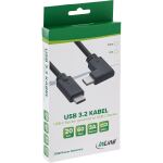 InLine USB-C Kabel gewinkelt, USB 3.2 Gen.2x2, 20Gb/s, 100W, schwarz, 2m