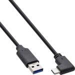 InLine USB 3.2 Kabel, USB-C Stecker gewinkelt an A Stecker, schwarz, 2m