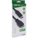 InLine USB 3.2 Gen.1x2 Kabel, USB-C Stecker an Micro-B Stecker, schwarz, 0,5m