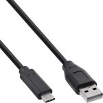 InLine USB 2.0 Kabel, USB-C Stecker an A Stecker, schwarz, 2m