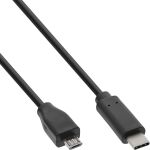InLine USB 2.0 Kabel, USB-C Stecker an Micro-B, schwarz, 1m