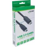 InLine USB 2.0 Kabel, USB-C Stecker an Mini-B Stecker, schwarz, 5m