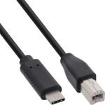 InLine USB 2.0 Kabel, USB-C Stecker an USB-B Stecker, schwarz, 5m