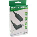 InLine USB 3.2 Gen.1x2 Kabel, USB-C Verl., ST gewink. auf BU, schwarz 1,5m