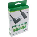 InLine USB 3.2 Gen.2x2 Kabel, USB-C Verl., ST gewink. auf BU, schwarz 0,5m