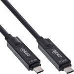 InLine USB 3.2 Gen.2 AOC Kabel, USB-C Stecker/Stecker 8K60Hz 60W, schwarz, 15m