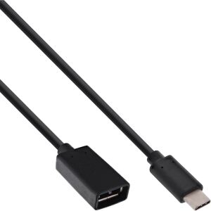 InLine USB 3.2 Gen.1x2 Adapterkabel, USB-C Stecker an A Buchse, 0,15m