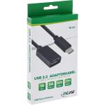 InLine USB 3.2 Gen.1x2 Adapterkabel, USB-C Stecker an A Buchse, 0,15m