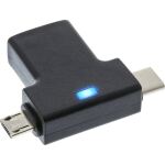 InLine USB 3.1/2.0 T-Adapter, USB-C Stecker oder Micro-USB an A Buchse
