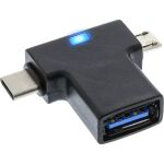 InLine USB 3.1/2.0 T-Adapter, USB-C Stecker oder Micro-USB an A Buchse