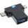 InLine USB 3.1/2.0 T-Adapter, USB-C Stecker oder Micro-USB an A Buchse