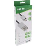 InLine USB 2.0 Kabel, USB-C Stecker an A Stecker, schwarz/Alu, flexibel, 2m