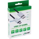 InLine USB 2.0 Kabel, USB-C ST an Micro-B ST, schwarz/Alu, flexibel, 0,5m