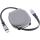 InLine USB-C Kabel im Case, einziehbar, 100W, 0,80m, schwarz/grau