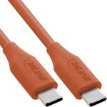 InLine USB 2.0 Kabel, USB-C Schnellladekabel 100W, Papaya/orange 1m