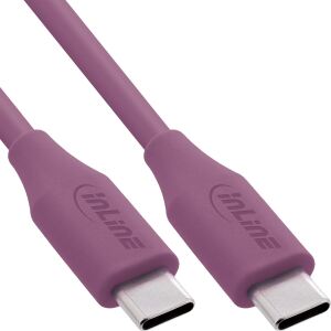 InLine USB 2.0 Kabel, USB-C Schnellladekabel 100W, Wild Berry/violett 1m