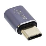 InLine USB4 Adapter, USB-C Stecker/Buchse, Aluminium, grau
