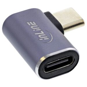 InLine USB4 Adapter, USB-C Stecker/Buchse rechts/links gewinkelt, Aluminium