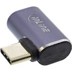 InLine USB4 Adapter, USB-C Stecker/Buchse rechts/links gewinkelt, Aluminium