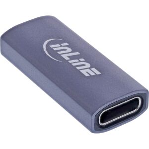 InLine USB4 Adapter, USB-C Buchse/Buchse, Aluminium, grau