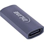 InLine USB4 Adapter, USB-C Buchse/Buchse, Aluminium, grau