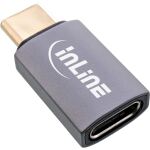 InLine USB4 Adapter, USB-C Stecker/Buchse, Alu, grau