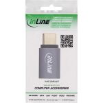 InLine USB4 Adapter, USB-C Stecker/Buchse, Alu, grau