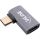 InLine USB4 Adapter, USB-C Stecker/Buchse rechts/links gewinkelt, Alu, grau
