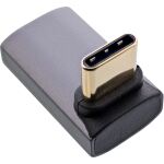 InLine USB4 Adapter, USB-C Stecker/Buchse oben/unten gewinkelt, Alu, grau