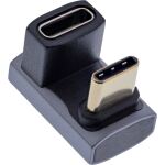 InLine USB4 Adapter, USB-C Stecker/Buchse 180°, Aluminium, grau