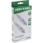 InLine USB4 Kabel, USB-C ST/ST, PD 240 W, 8K60Hz, TPE, Weiß, 1 m