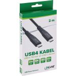 InLine USB4 Kabel, USB-C ST/ST, PD 240 W, 8K60Hz, TPE, Schwarz, 2 m