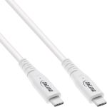 InLine USB4 Kabel, USB-C ST/ST, PD 240 W, 8K60Hz, TPE, Weiß, 1,50 m