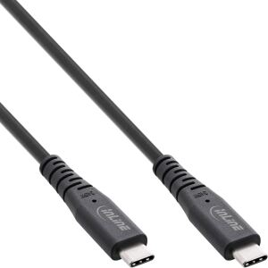 InLine USB4 Kabel, USB-C ST/ST, PD 240 W, 8K60Hz, TPE, Schwarz, 0,50 m